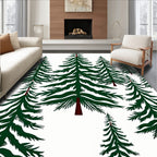 Evergreen Forest Silhouette Trees Rug