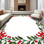 Red Berry Garland Border Rug