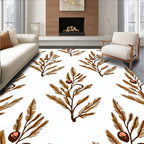 Brown Pine Branch Berry Repeat Rug