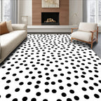 Modern Black White Polka Dot Scatter Rug