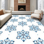Blue Ice Flower Hexagonal Medallion Rug