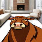Brown Bull Head Realistic Portrait Rug