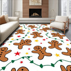 Brown Gingerbread Man with Stars Rug