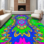 Vibrant Neon Psychedelic Burst Rug