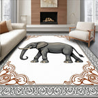 Gray Elephant Regal Border Rug