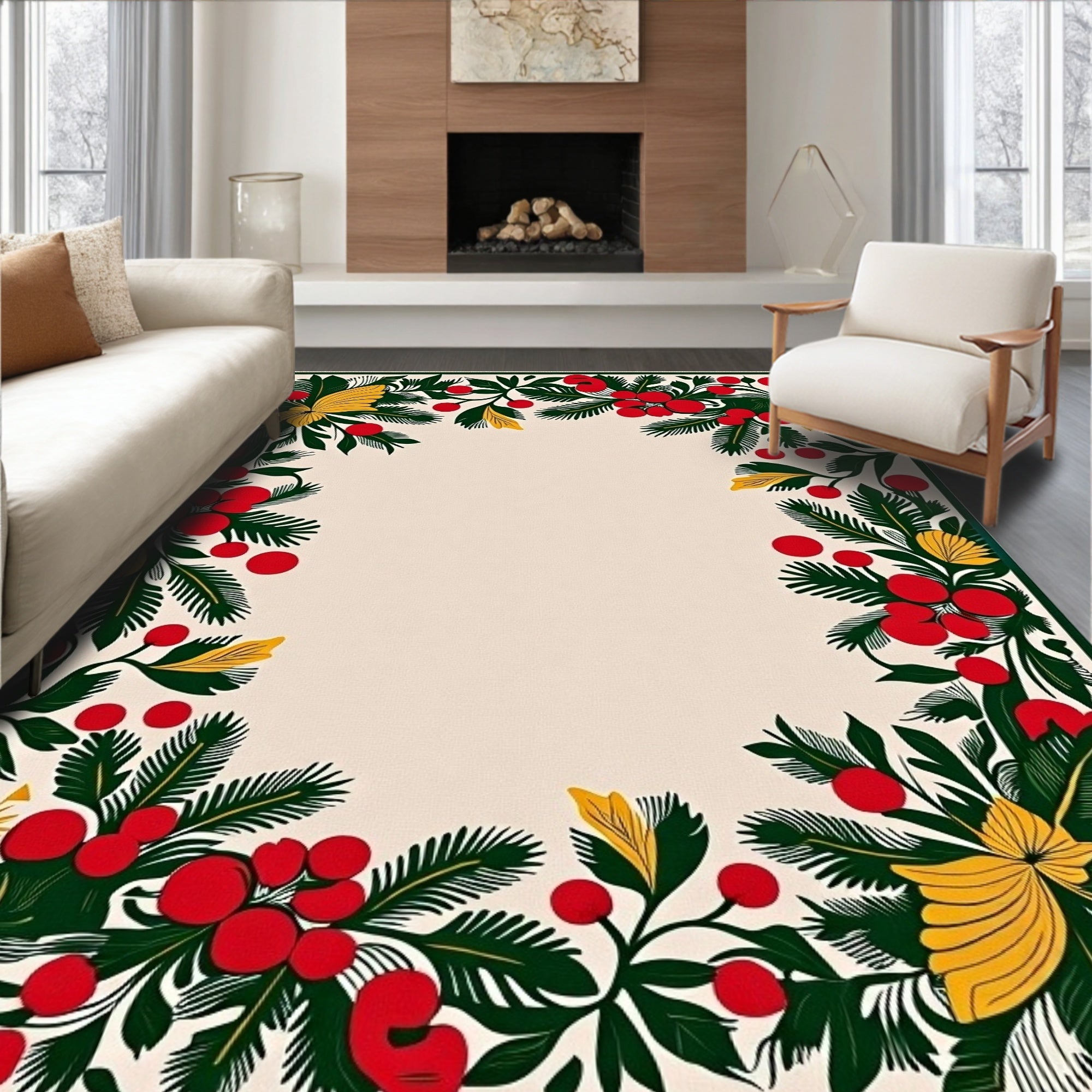 Crimson Berry Garland Flourish Rug