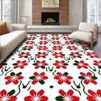 Red Ditsy Floral Vine Rug
