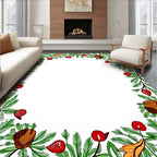 Green Berry Branch Acorn Border Rug