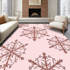 Rustic Pink Snowflake Medallion Rug
