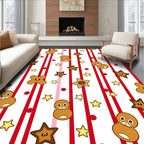 Red White Striped Gingerbread Friends Rug