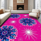 Vibrant Pink Mandala Starburst Rug
