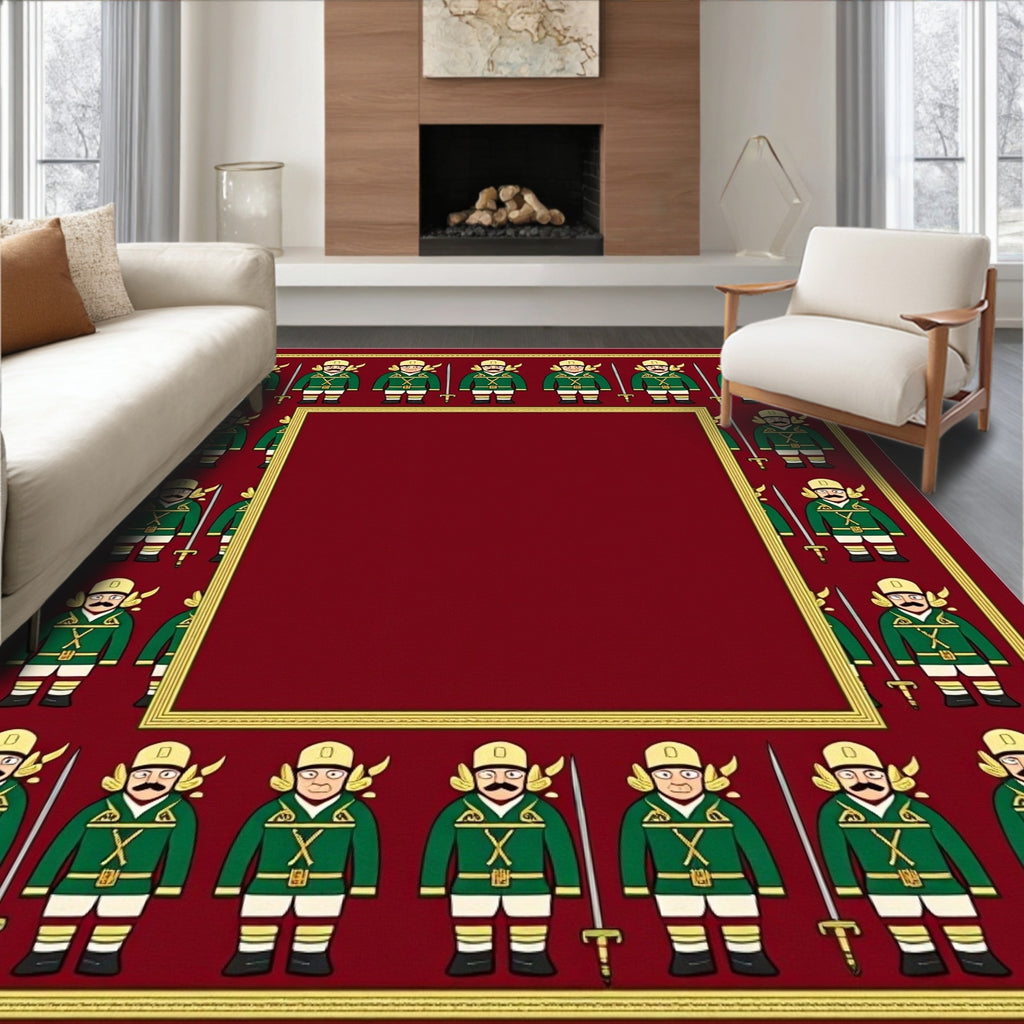 Crimson Guard Soldiers Border Red Rug