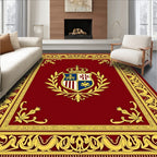 Regal Crest Emblem Ornate Border Rug