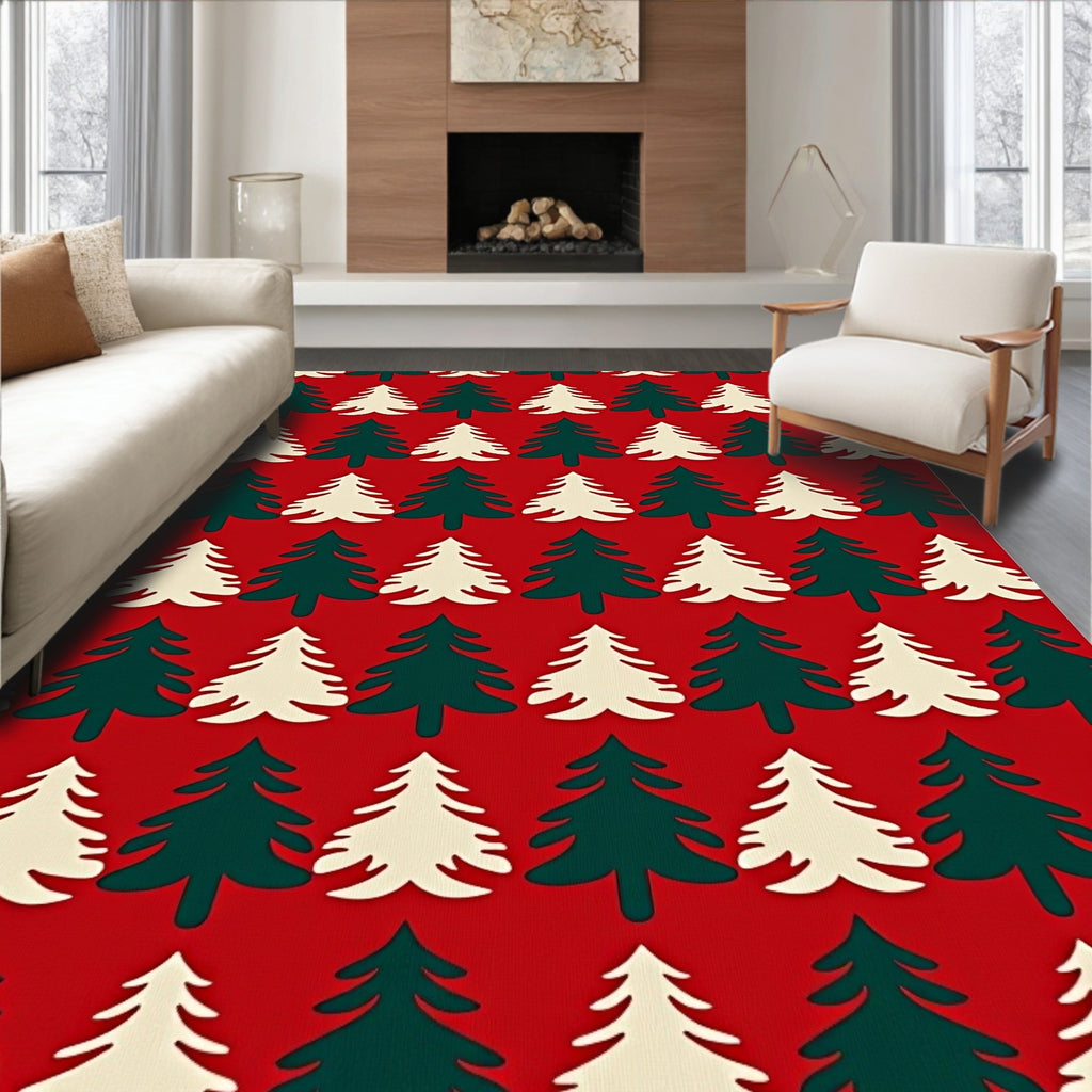 Christmas Tree Array Scarlet and Emerald Rug