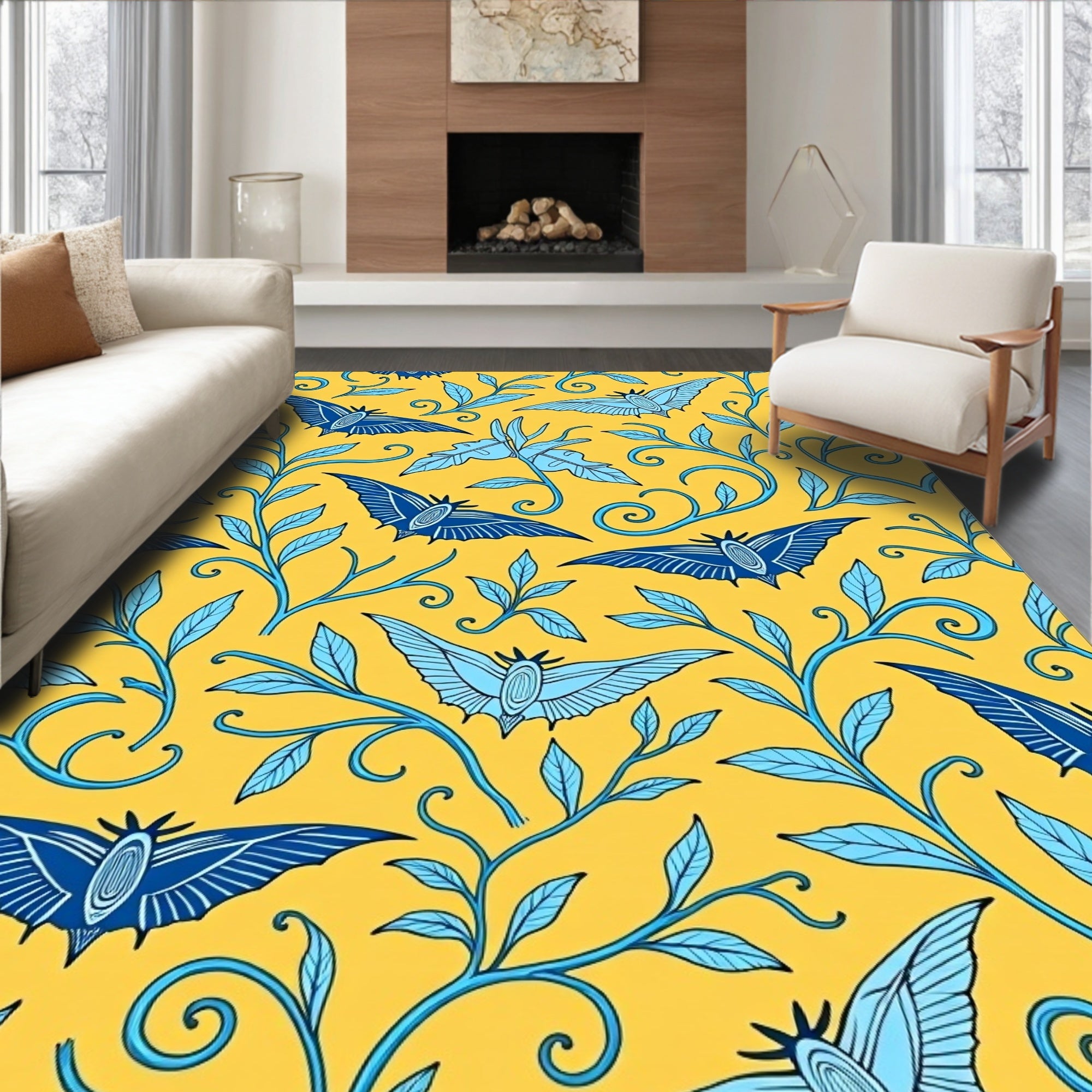 Blue Bat Vine Botanical Collection Rug