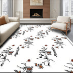 Whimsical Floral Botanical Medallion Scarlet Rug