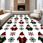 Festive Gnome Snowflake Pattern Rug