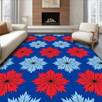 Crimson Azure Starburst Repeat Rug