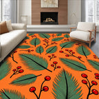 Festive Green Fir Berry Orange Rug