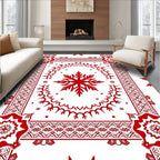 Floral Starburst Snowflake Composition Rug