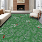 Green Holly Berry Pine Sprig Rug