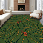 Deep Green Foliage Berry Branches Rug