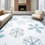 Cool Blue Snowflake Scatter Rug