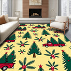 Red Truck Christmas Tree Garland Rug