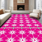 Vibrant Fuchsia Snowflake Grid Rug