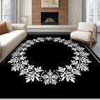 White Foliage Star Wreath Outline Rug