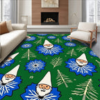 Green Gnome Blue Star Forest Frolic Rug