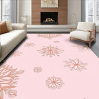 Rose Gold Snowflake White Scatter Rug