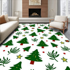 Green Christmas Tree Star Scatter Rug