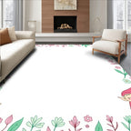 Whimsical pink elf garden border Rug