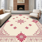 Deep Red Botanical Starburst Rug