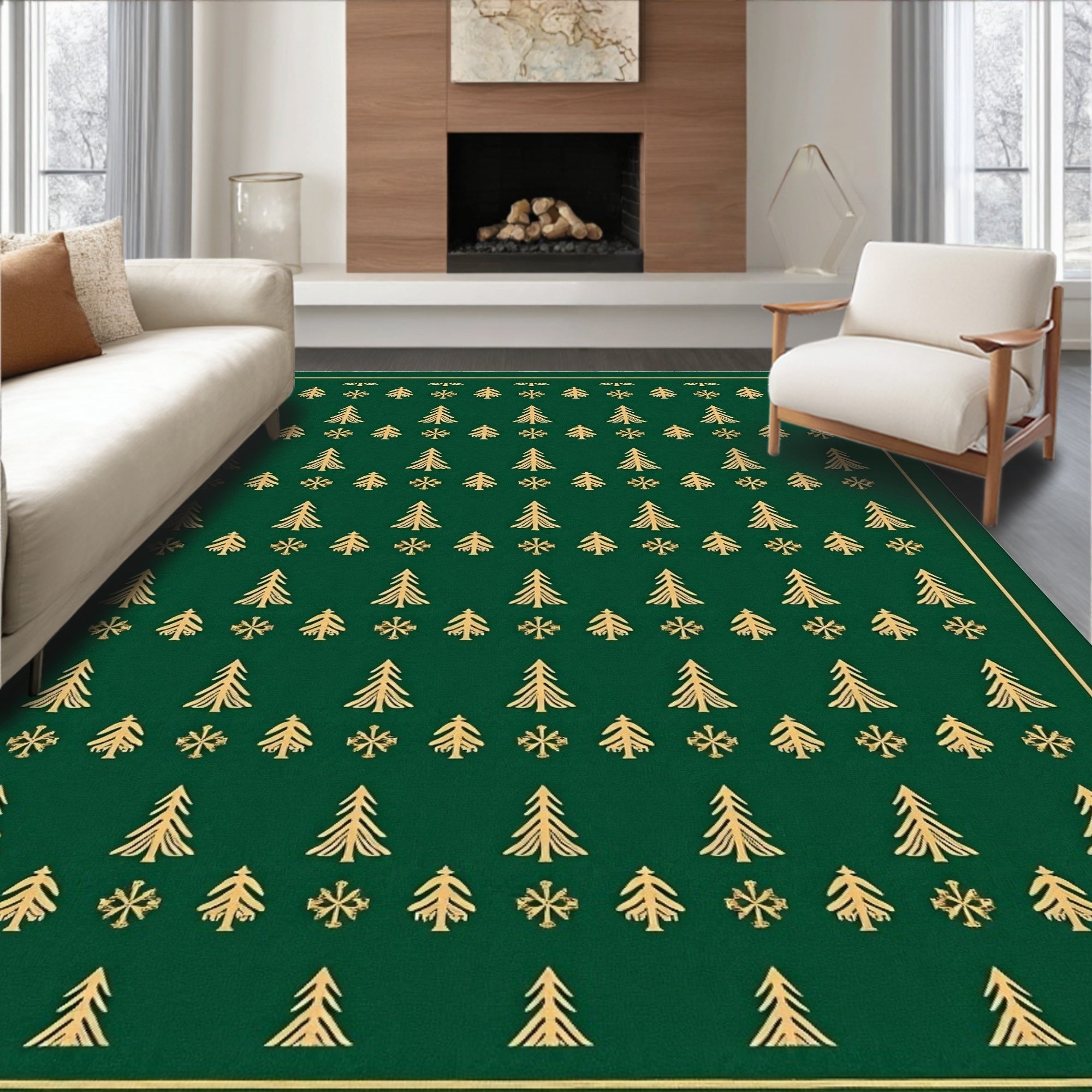 Golden Pine Forest Repeat Rug