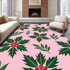 Pink Holly Berry Garland Rug