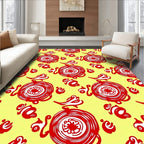 Vintage Red Swirl Medallion Repeat Rug