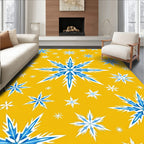 Blue Iceflake Sunburst Scatter Rug
