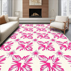 Vibrant Hot Pink Star Burst Rug