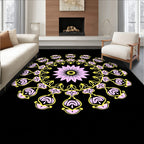 Pastel Pink Yellow Mandala Medallion Rug