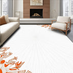 Vibrant Orange Floral Burst Rug