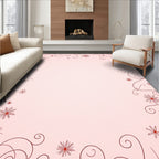 Crimson Flourish Floral Swirl Rug
