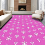 Pink Snowflake Winter Wonderland Rug