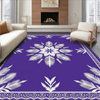 Vibrant Amethyst Leaf Medallion Rug