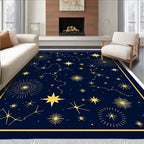 Golden Constellations Deep Night Rug