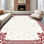 Crimson Corner Floral Botanical Background Rug