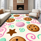 Cookie Swirls Candy Star Accent Rug