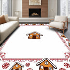 Whimsical Gingerbread House Candy Border Rug