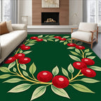 Crimson Cherry Wreath Garland Rug
